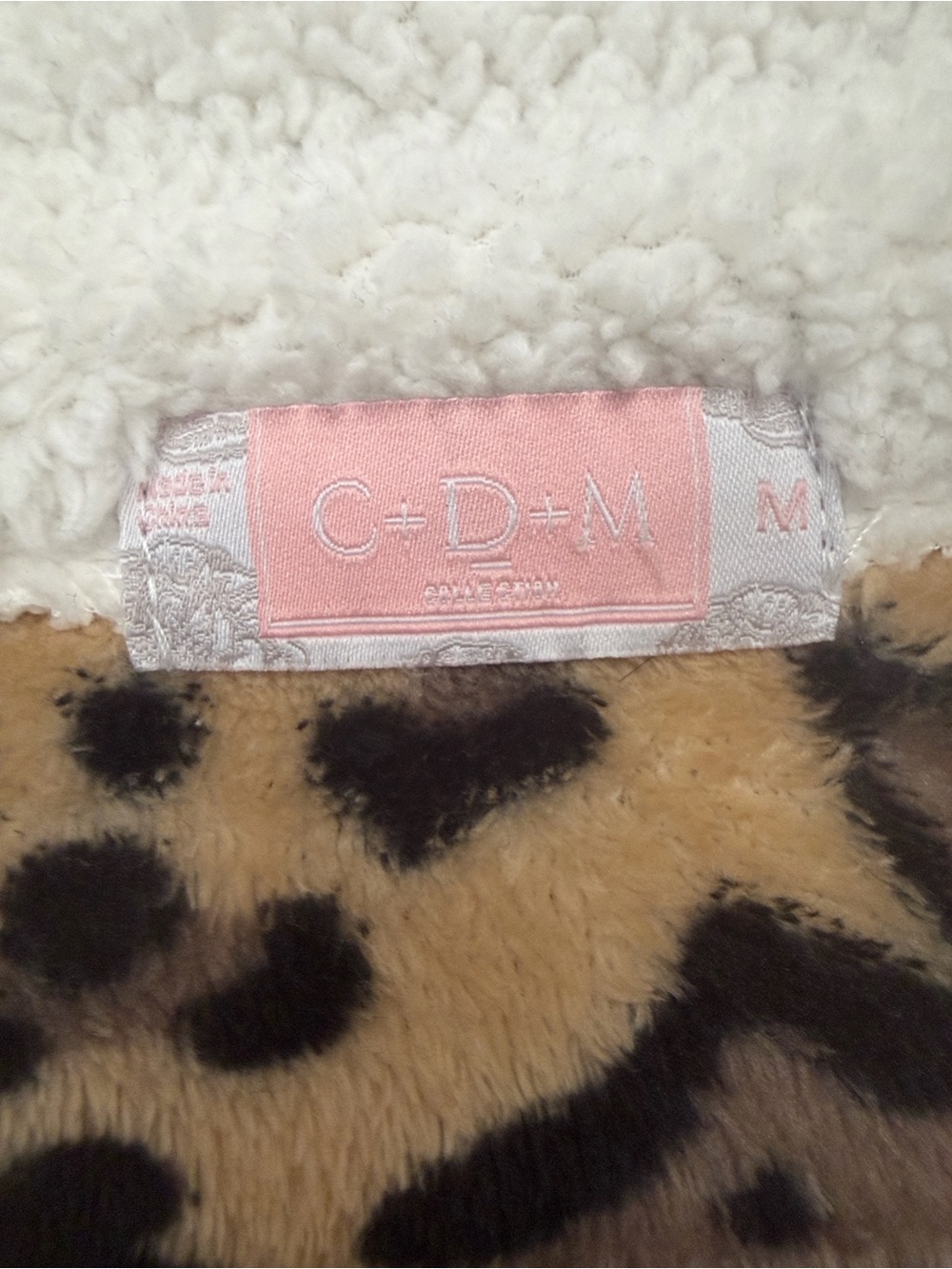 C+D+M Women's Cream & Leopard Sherpa Half-Zip Pullover Jacket - Picture 10 of 10